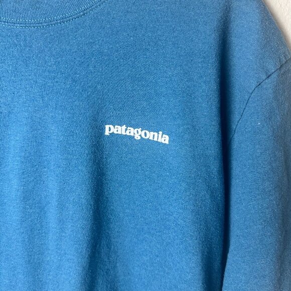 PATAGONIA Teal Regular Fit Classic Logo Tee T Shirt Size Small - Picture 5 of 7